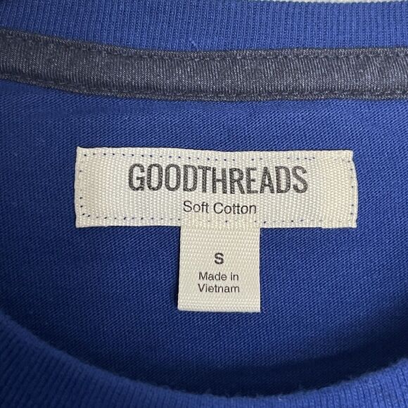 New Men's Small Jersey T-Shirt Blue Soft Cotton Short Sleeves - Picture 5 of 10